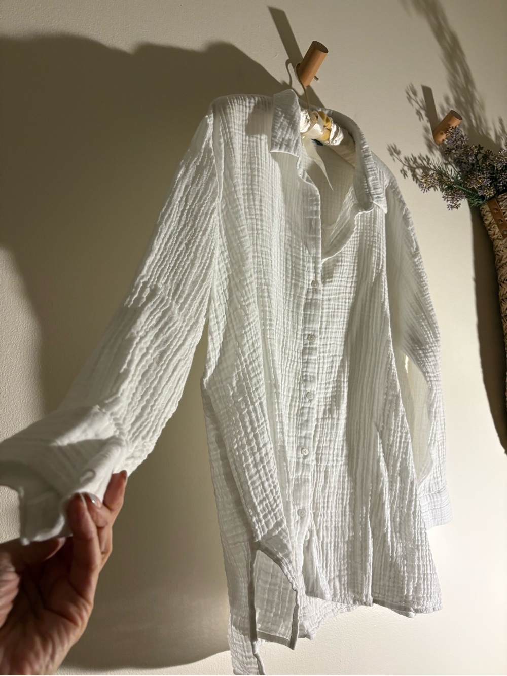 Eileen Fisher Organic Cotton Double Gauze White plus size  Tunic Shirt 1X $148 - Picture 7 of 7